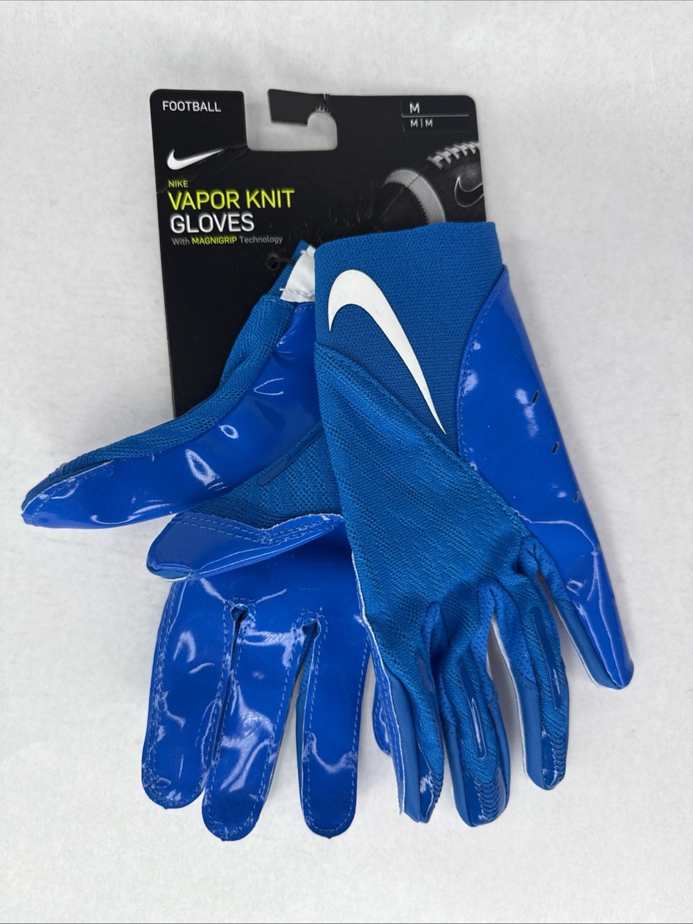 Nike NFL Vapor Knit 4.0 V2 Football Gloves DX4529-408 Blue Size M
